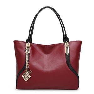 Shoulder Bag Extra Large Red Wine Tote Handbag